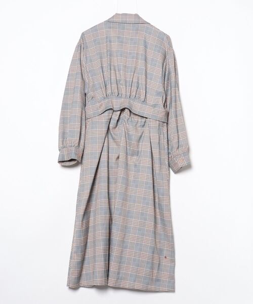 「Kastane」 チェック柄コート FREE ネイビー レディース_画像2