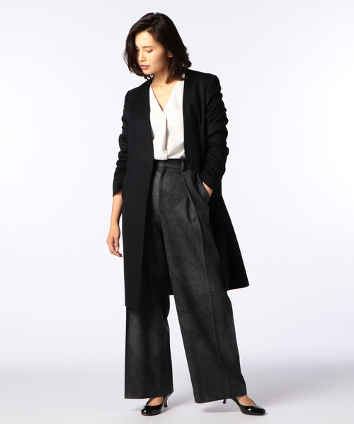 NOLLEY'S（ノーリーズ） ノーカラーコート 38 ブラック レディース