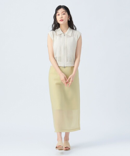 BEAMS HEART ベスト ジレ ラメニット メッシュ ポロベスト