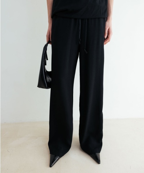 台湾発【Studio Doe 】シフォンセミフレアスリムパンツ org.jpg