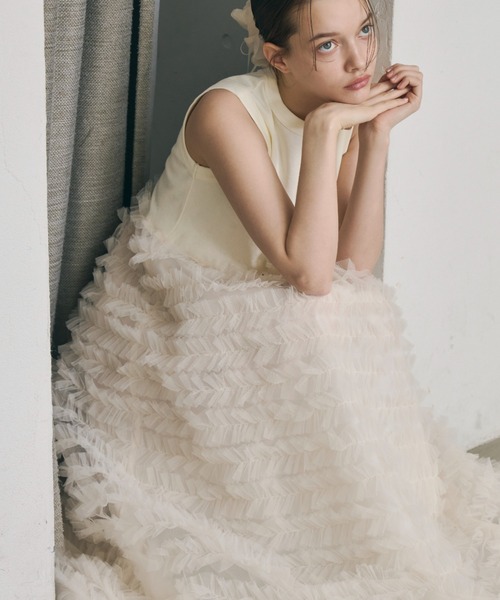 PERNA（ペルナ） ワンピース ノースリーブドッキングチュール