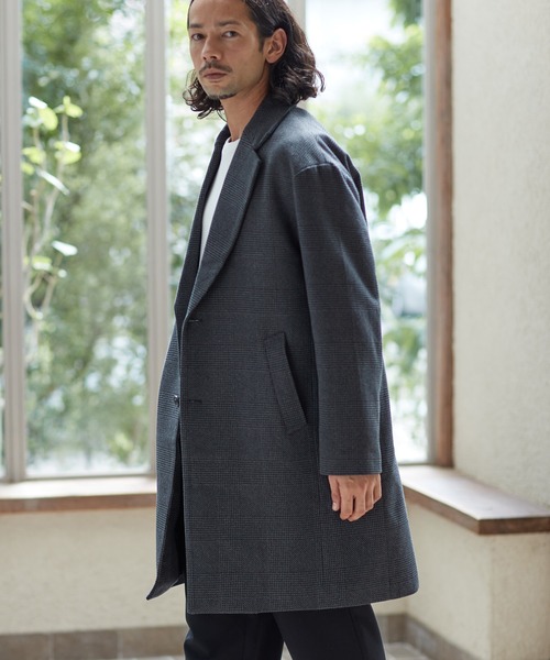 「CAMBIO」 チェスターコート L チャコール メンズ_画像2