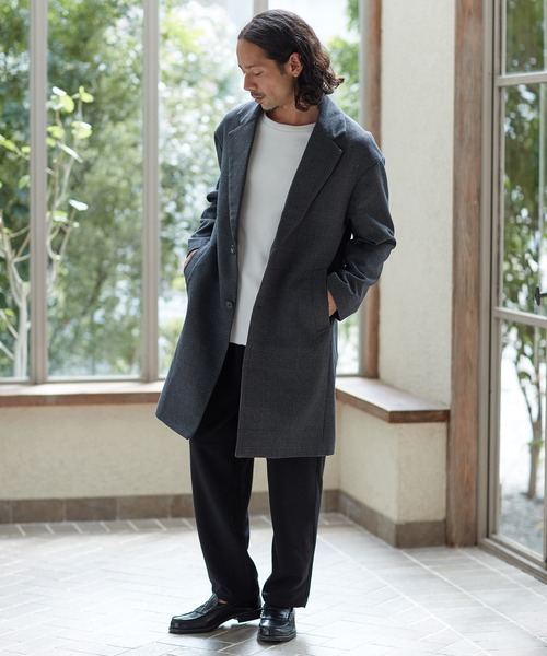 「CAMBIO」 チェスターコート L チャコール メンズ_画像5