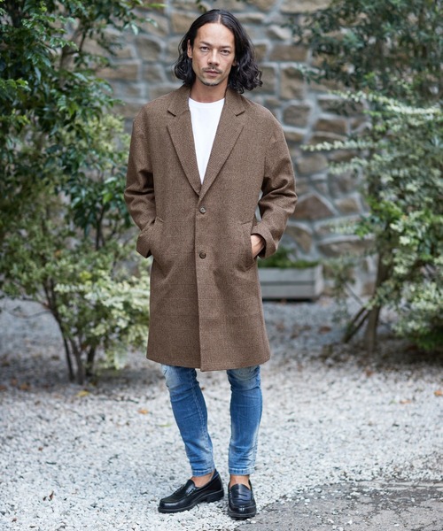 「CAMBIO」 チェスターコート L チャコール メンズ_画像8