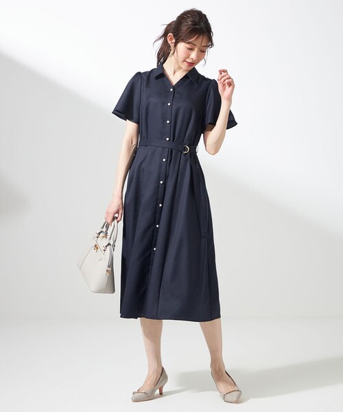 今季 anySiS スムージーポリエステル シャツワンピース サイズ4 any SiS ワンピース スムージーポリエステル シャツワンピース
