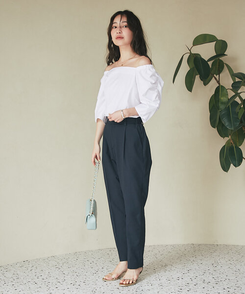 La boutique BONBON スタイルアップテーパードパンツK61 La boutique Bonbon パンツ 「涼しくて美脚」ドライオックス