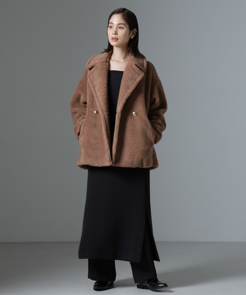 NANO universe（ナノ・ユニバース） ピーコート FREE アイボリー