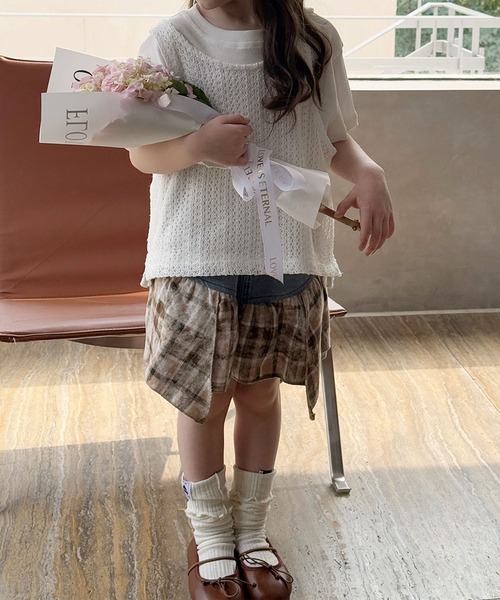 【新品】アマイアキッズ　スカート　チェック　8Y 40%OFF】Amaia Kids - Billie skirt - Pink check
