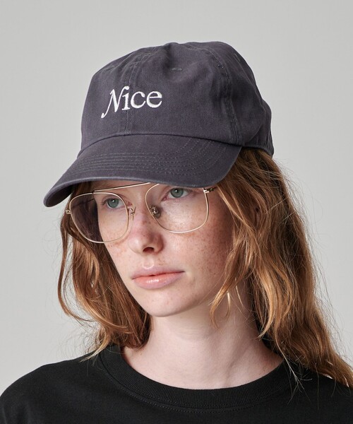 タグ付き　nice weather キャップ　ブルー NICE WEATHER＞オリジナルロゴ キャップ