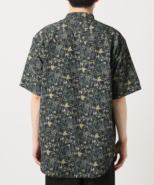 B.C STOCK シャツ マルチパターン総柄 ジョーゼット バンド