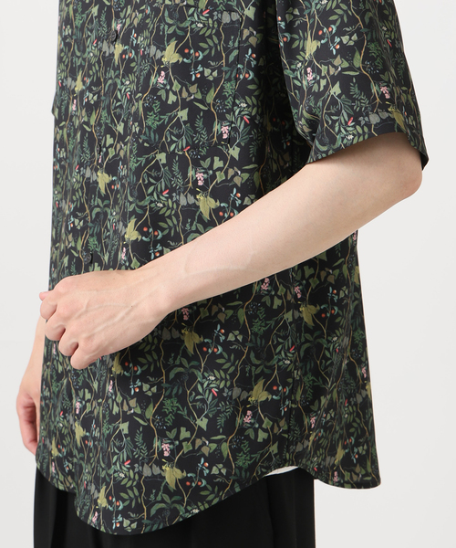 B.C STOCK シャツ マルチパターン総柄 ジョーゼット バンド