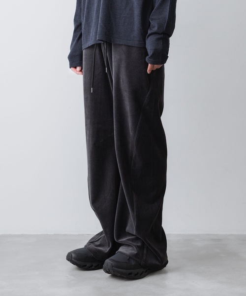 ATTACHMENT（アタッチメント） パンツ CO/PE ベロア ジャージー 3D