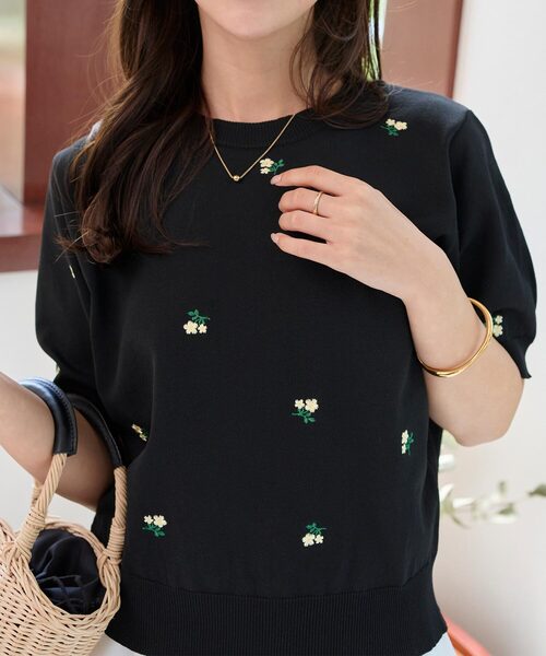 【美品】世田谷ベース ニット セーター ロゴ メンズ L 総柄モールニットクルーネック ユニセックス（ニット/セーター