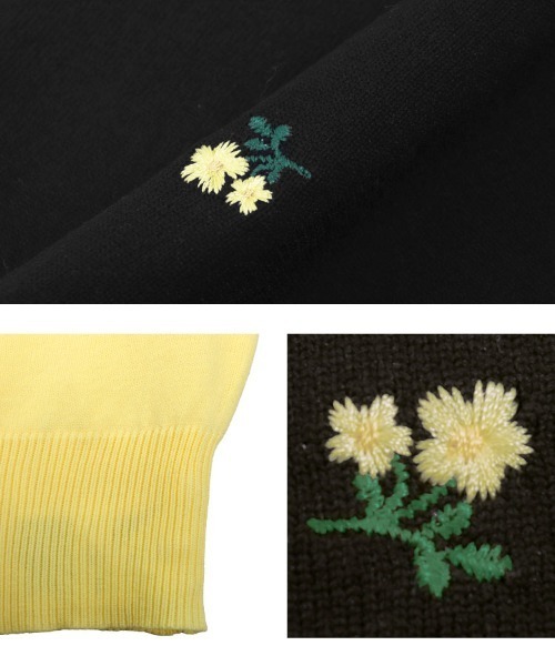 トップス KOBE LETTUCE コウベレタス KOBE LETTUCE 胸元刺繍ケーブルニットトップス