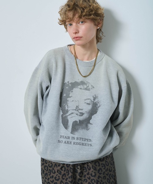 トレーナー スウェット 「KHA:KI / カーキ」DAMAGE SWEAT SHIRT My MUSE レディース