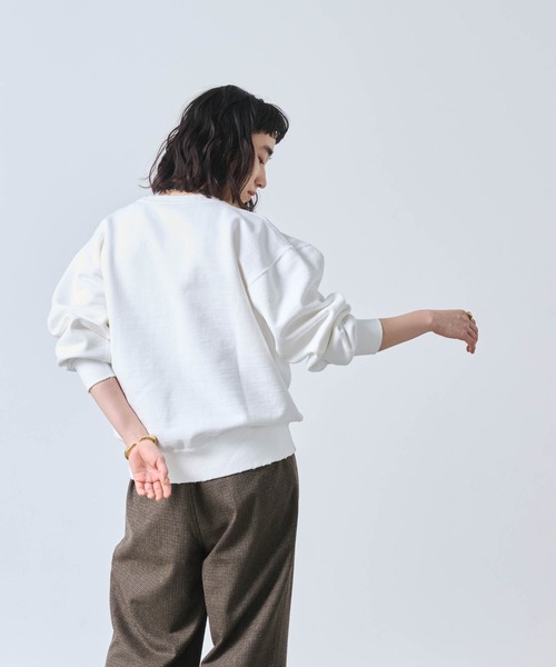 トレーナー スウェット 「KHA:KI / カーキ」DAMAGE SWEAT SHIRT My MUSE レディース KHA:KI / カーキ」DAMAGE SWEAT SHIRT My MUSE（スウェット