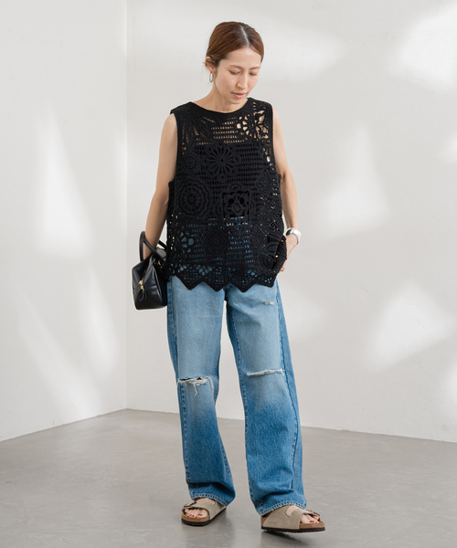 ブラウス シャツ コットンサブレカフス付ブラウス レディース FRAMeWORK ブラウス シャツ コットン刺繍ブラウス レディース