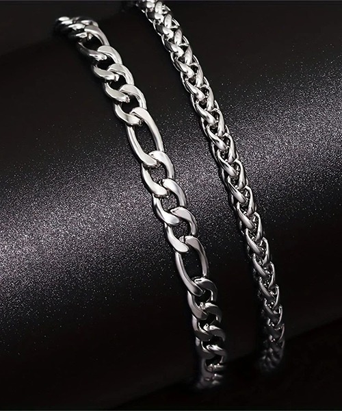 ブレスレット シルバーチェーンブレスレット2本セット(LEY) レディース