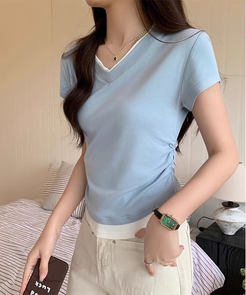 「MAISON DE THERESE」 半袖Tシャツ M ブルー レディース