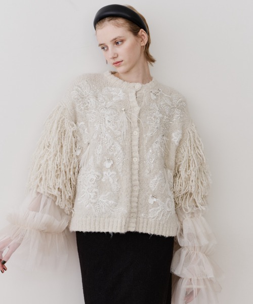 「新品」Ten LA BELLE ETUDE フリンジ付きカーディガン LA BELLE ETUDE（ラベルエチュード） カーディガン 「TEN by LA BELLE