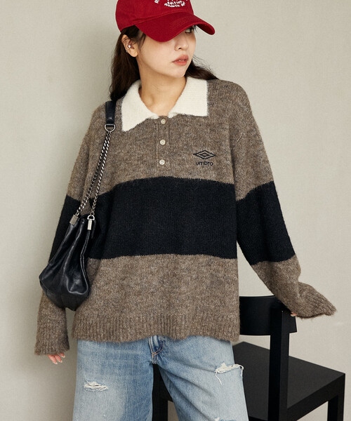 umbro（アンブロ） ニット セーター × PUBLUX/アンブロ ワンポイント