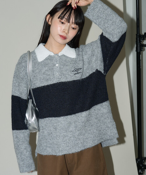 umbro（アンブロ） ニット セーター × PUBLUX/アンブロ ワンポイント