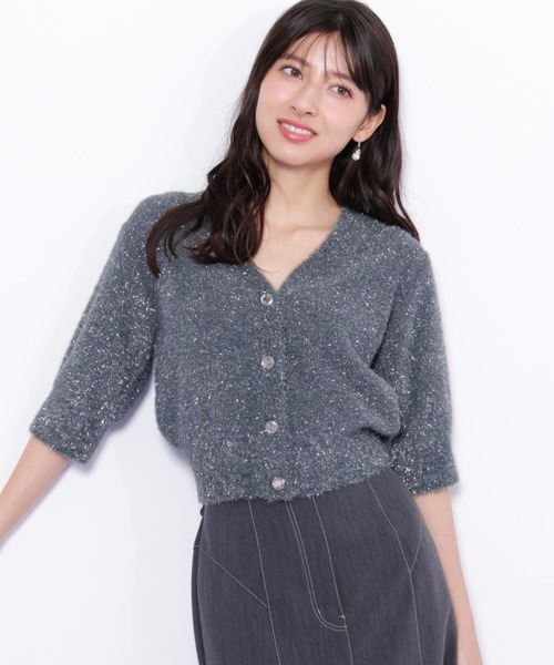 HYSTERIC GLAMOUR ラメ入り半袖カーディガン JILL by JILL STUART（ジルバイジルスチュアート） ニット セーター