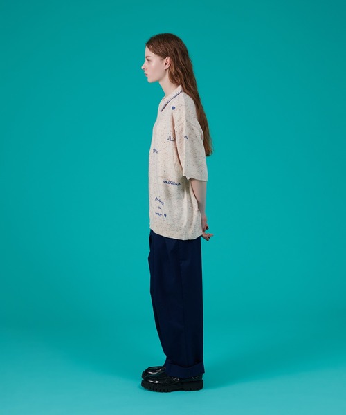 「ONCILY」 半袖ニット SMALL ネイビー メンズ