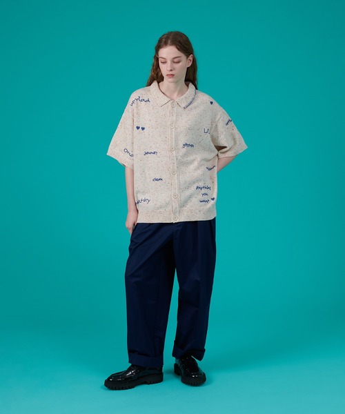 「ONCILY」 半袖ニット SMALL ネイビー メンズ