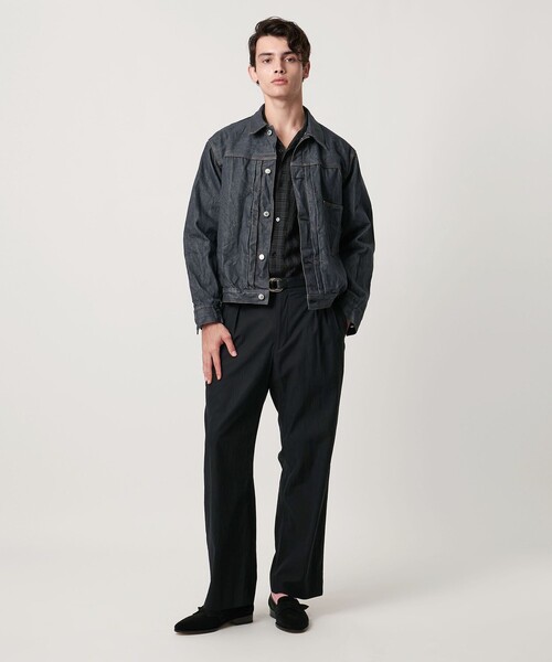 UNITED ARROWS シャツ 米沢 チェック オープンカラーシャツ