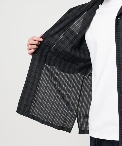 UNITED ARROWS シャツ 米沢 チェック オープンカラーシャツ