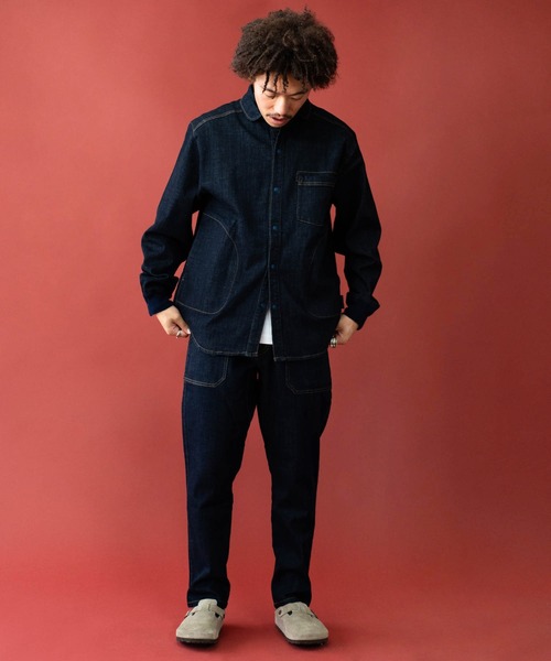 「gym master」 デニムパンツ LARGE ブルー メンズ