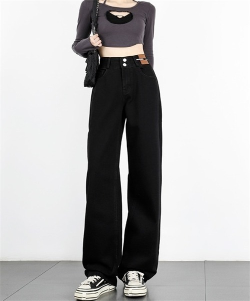 「Dream garden」 デニムパンツ X-LARGE ブラック レディース