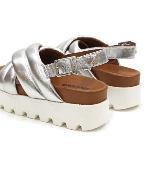 「Minnetonka」 フラットサンダル 5 シルバー レディース_画像2