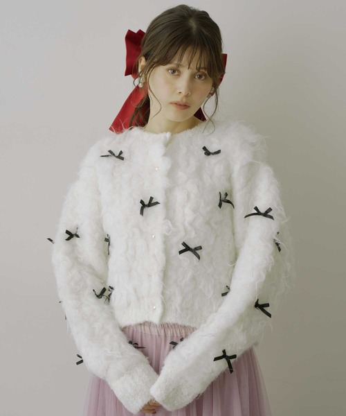 HEIREN ニット セーター 「HEIREN」モヘアタッチリボンニット