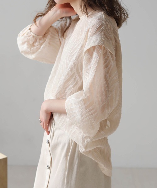「Bab」 長袖ブラウス M アイボリー レディース_画像6