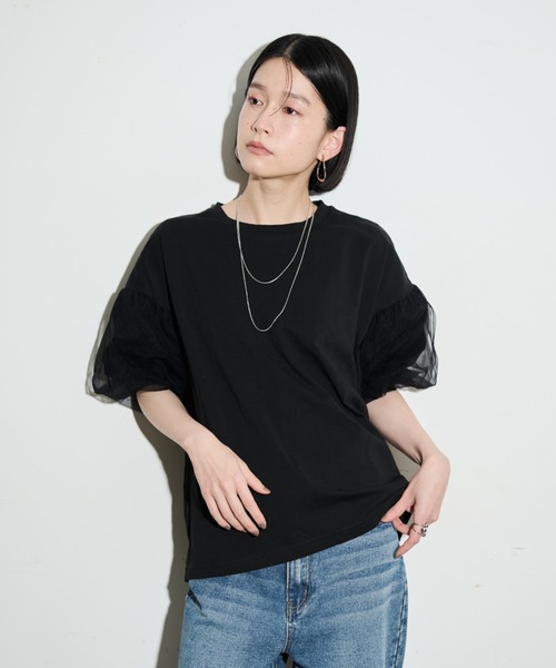 「Shelly island」 半袖カットソー FREE ブラック レディース_画像4