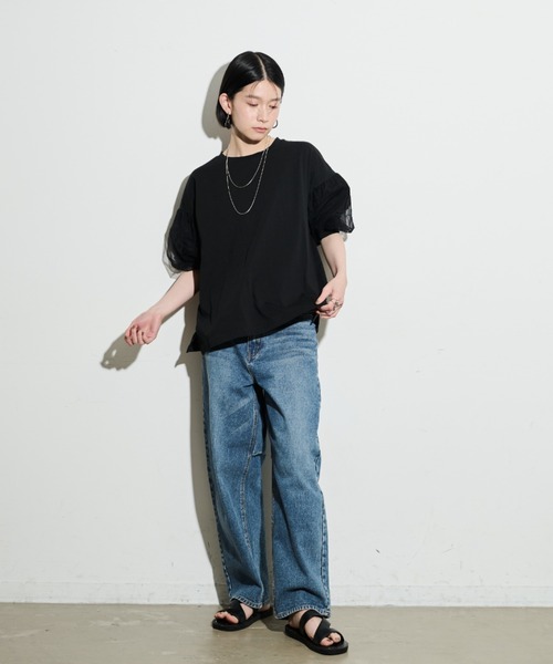 「Shelly island」 半袖カットソー FREE ブラック レディース_画像8