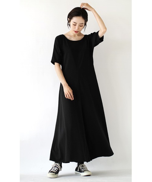 「e-zakkamania stores」 半袖ワンピース フリー ブラック レディース_画像5