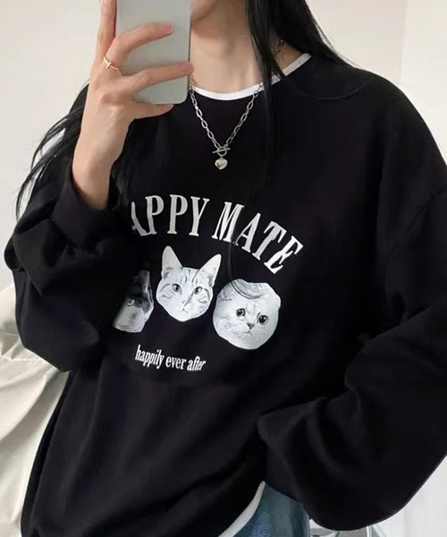 WESTSEA（ウエストシー） トレーナー スウェット 猫3匹 裏起毛