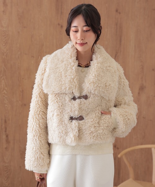 SUWDEE コート アウター big collar boa short coat レディース 