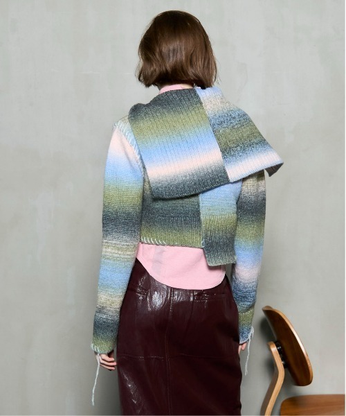 MAISON SPECIAL（メゾンスペシャル） カーディガン Asymmetry kasuri
