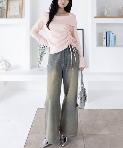 clear ニット セーター 「9色展開／人気定番」サイドドロスト長袖