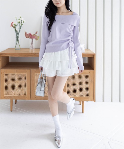 clear ニット セーター 「9色展開／人気定番」サイドドロスト長袖