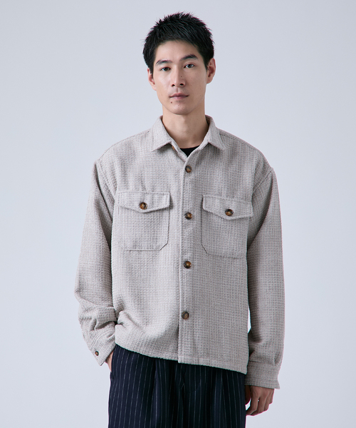 B.C STOCK（ベーセーストック） シャツ ツイードモール CPO シャツ 