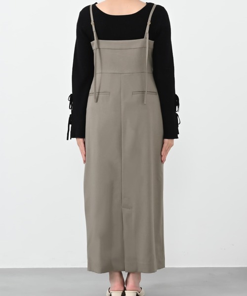 ワンピース フロントボタンIラインジャンパースカート 「低身長・小柄