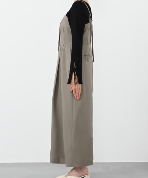 ワンピース フロントボタンIラインジャンパースカート 「低身長・小柄