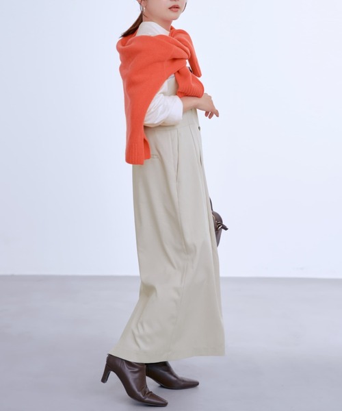 ワンピース フロントボタンIラインジャンパースカート 「低身長・小柄