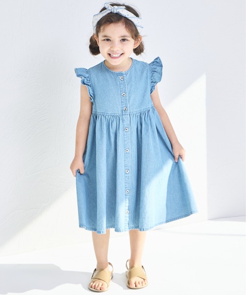 「pairmanon」 「KIDS」ノースリーブワンピース 90 ライトブルー キッズ_画像2