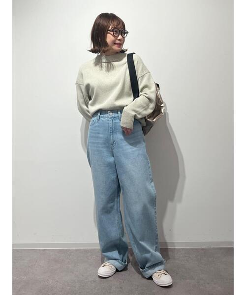 「human woman」 長袖ニット MEDIUM イエロー系その他4 レディース_画像6